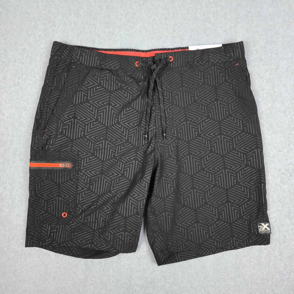 NWT ZeroXposur Mens Large UV Black Lined Swim Trunks